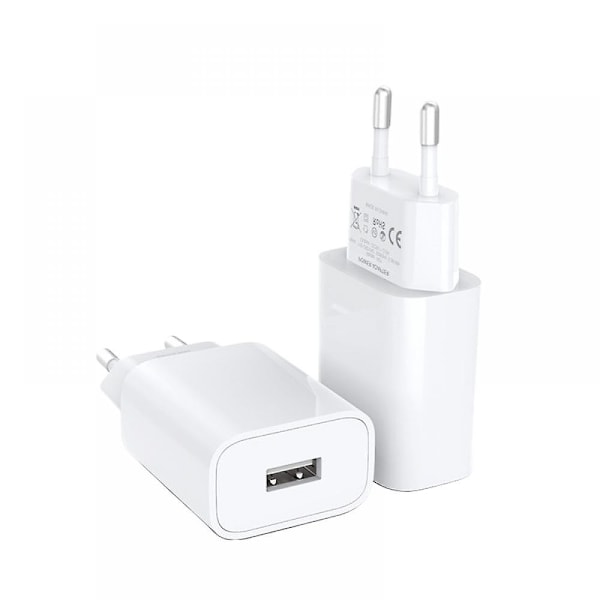 Kompatibel USB-laddningshubb för flera enheter med låda (EU-standard), designad för snabb och effektiv laddning för hemmet (2 st) (vit)