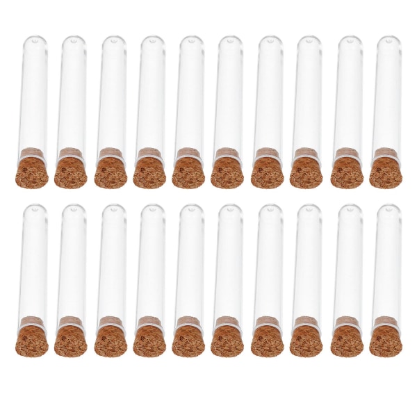35 kpl koeputken muoviputki korkkiläpinäkyvillä koeputkitarvikkeilla (7,5X1,2X1,2CM, kuten kuvassa)