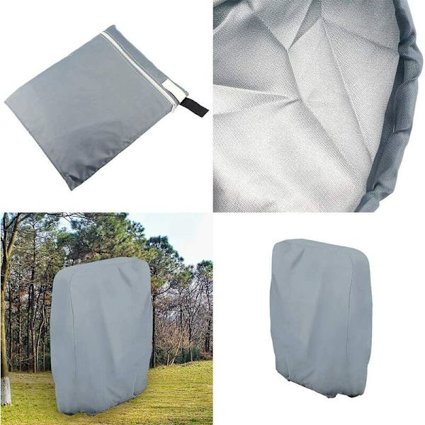 Hopfällbart stolskydd Solstolsöverdrag Solstol trädgårdsmöbler vattentätt UV-skydd, 71 x 110 cm (grå)