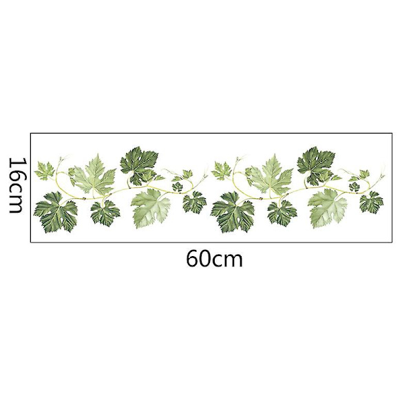16*30cm*2st, Grön blad väggdekal hängande vin väggdekal grön växt väggdekal vardagsrum sovrum kontor soffa bakgrund väggdekoration