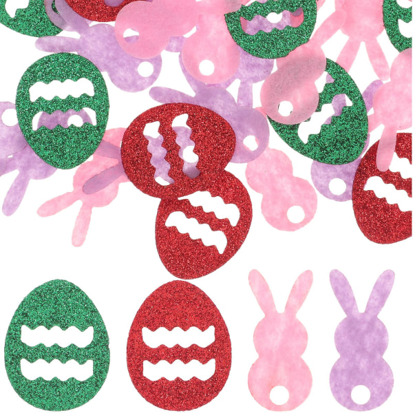 Pack påskfest dekoration Konfetti kanin ägg form bord scatter fest bord mittpunkter (3,5 x 2,5 cm, färgglada)