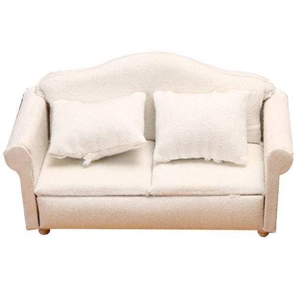 Mini sofa statue decoration small sofa model miniature sofa statue mini home sofa decoration (13.5X7.2X6.4CM, white)