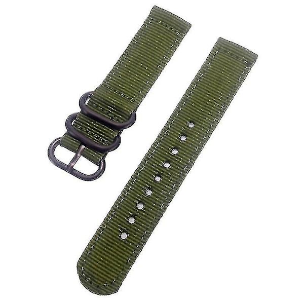För Suunto 9 / 9 Baro / 7 / D5 klockarmband 24mm nylon klockarmband smart klockarmband med runt spänne（Armégrön）
