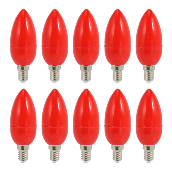 10x LED-ljusljuslampor Röda förmögenhetslampor Gudlampor Energisparande ljusljus, e14