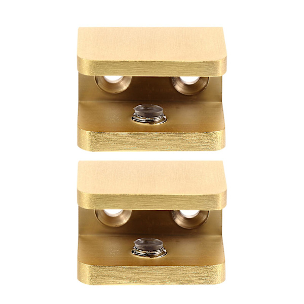 2-pakkaus lasihyllyn pidike portaiden kaide neliön muotoinen lasin kiinnitysteline (3,1 x 2,3 cm, kulta)