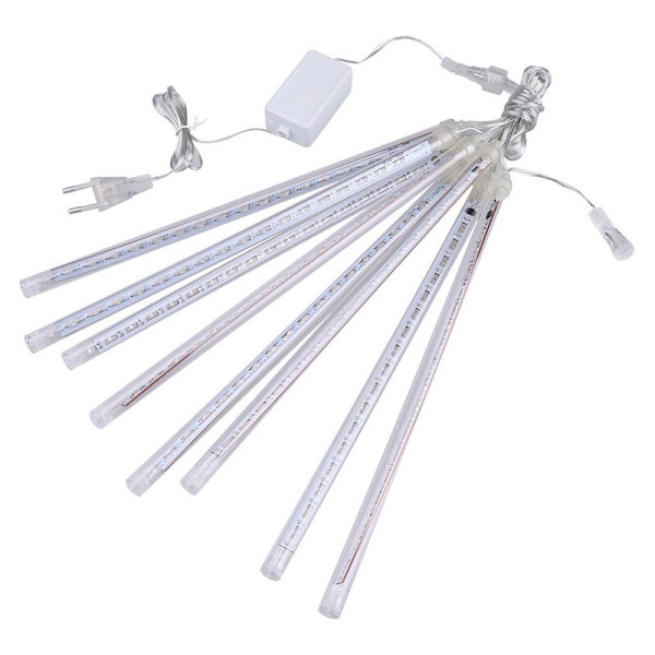 Meteor Shower Ljusslingor, 8 Rör 30CM 192 LED Belysning Meteor Shower Ljus Vattentät LED För Bröllop Familjeträd Trädgård Jul Fest (Blå)