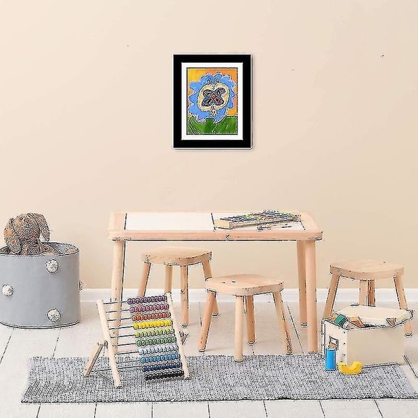 Min lille Davinci treramme 20 ark kunstverk - Barnekunstutstillingsramme（svart）