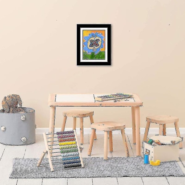 My Little Davinci trebilderamme 20 ark kunstverk - Kids Art Display Frame（svart）
