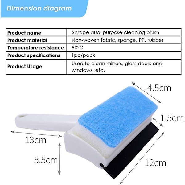 Vindue Rengøring Børste Mikrofiber Squeegee Vindue Skrubber, Professionel Vindue Rengøring Combi Vindue Combi Vindue Skrubber til Badeværelse Gulv/Væg Flise