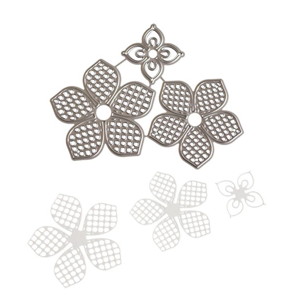 Blommor Design Skärmaskin Stencil Metallform Legering DIY Dekorativa Hantverk (Silver)