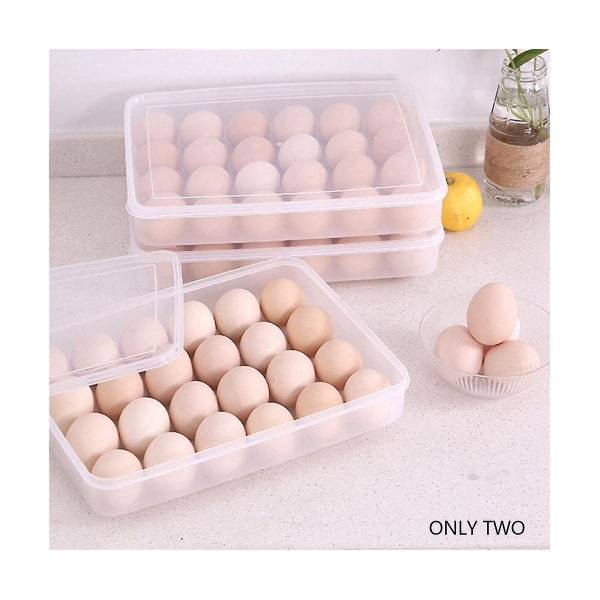 Perfekta Deviled Eggs med lätthet, 2 genomskinliga äggbehållare med lock rymmer 48 ägg, enkel transport, diskmaskinssäker