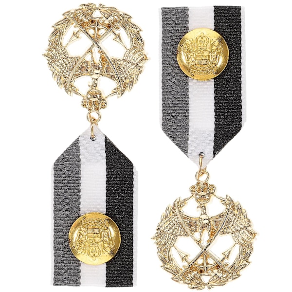 2 kappaletta metalli nauha rintaneula laivaston tyyli rintaneula lasten mitali juhlalelut (8.00X2.70X0.80CM, kuva 1)