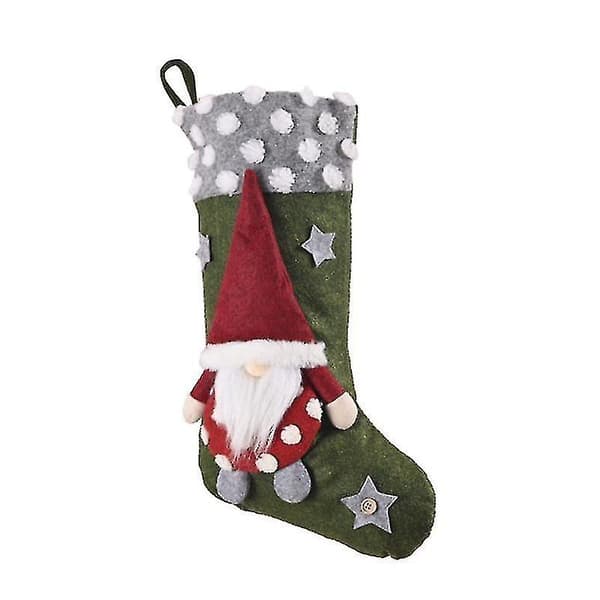 Jultomte Strumpa Hängande Prydnad Presentförpackning Dekor(grön)(1st)