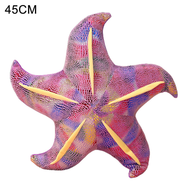 Sea Star Doll Elastisk Multifunksjonell Behagelig å berøre Simulering Sjøstjerneputedukke for sofadekorasjon (45 cm, lilla)