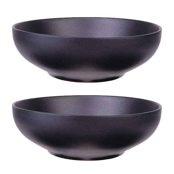 A5 melamin service, japansk ramen skål husholdning melamin nudelbeholder (337) (17,5X5,5cm, sort)
