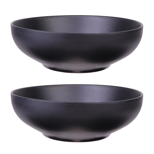 A5 melamin servise japansk ramen bolle husholdning melamin nudler beholder (337) (17.5X5.5cm, svart)