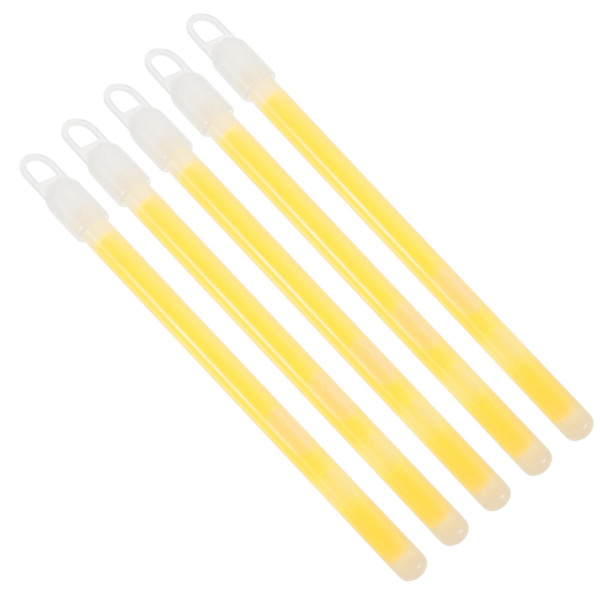 5-pack lysstavar, lysstavar för utomhusbruk, camping lysstavar, nödbelysningsstavar (15.00X1.50X1.50CM, gul)