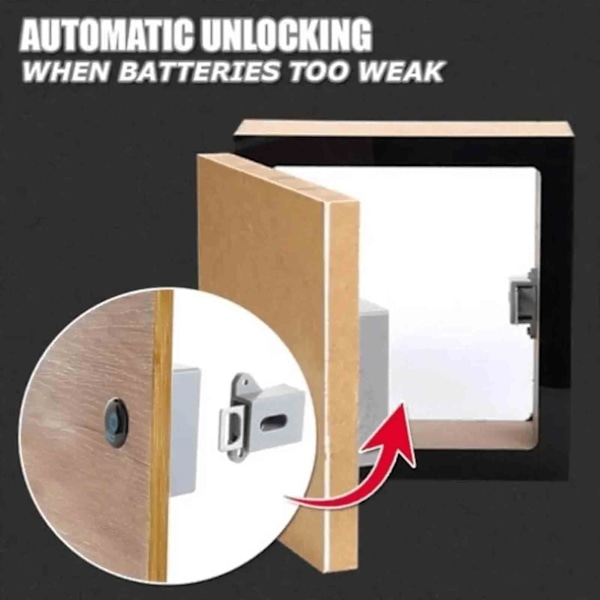 Osynlig digitalt lås | DIY Smartlock utan borrat hål, JXLGV (svart)