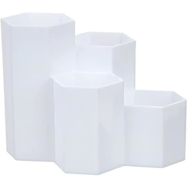 Hexagonal pennhållare, plast hexagonal pennhållare, multifunktionell hexagonal pennhållare, pennorganisatör, för förvaring av sminkborstar, borstar, pennor, S