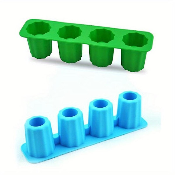 1 st Silikon Isbitbricka Form, Nyhet Drickverktyg, Gör Frys Skottglas Form, Isglas Form För Sommarfester & Evenemang（Blå）