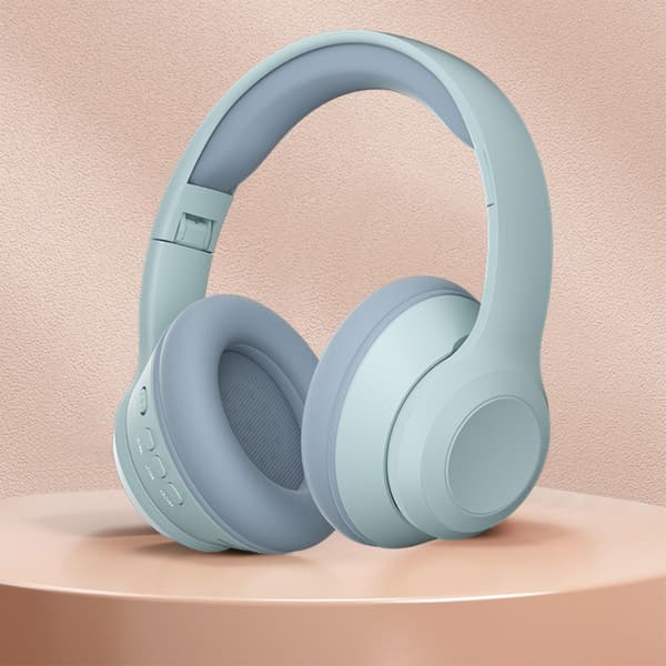 Headset Bluetooth-hörlurar Brusreducerande Plug-in Stereo Trådlöst Headset (Blå)（Blå）