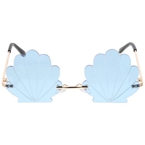 1 stk konkyliedesignbriller motebriller fotorekvisita festsolbriller (blå) (14,5X13X5,5 cm, blå)