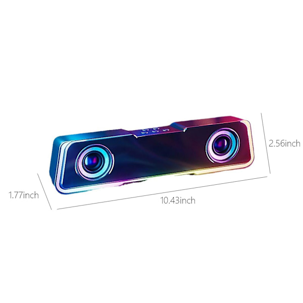 Färgglad ljud Bluetooth 5.3 Subwoofer Hög effekt Hemmavideo Skrivbord Trådlös remsa Lång dubbel högtalare Högtalare Ljudfält TV Karaoke Ljud（Svart）
