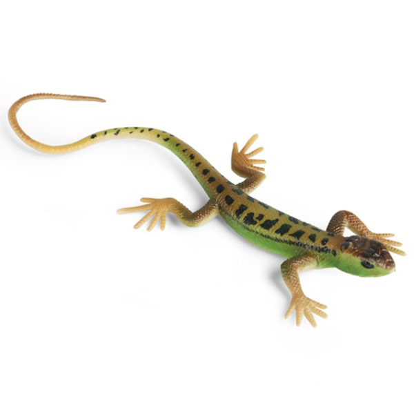 Konstgjord ödla blekningsfri levande färgglad reptilödlor leksak festtillbehör（Grön）