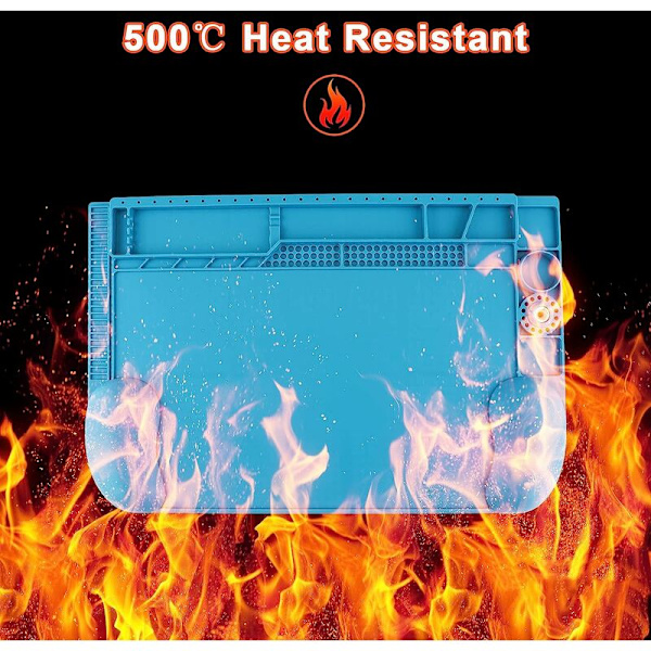 Antistatisk Lödningsmatta Magnetisk Reparationsmatta 45 30cm Silikon Arbetsmatta 500℃ Halkskyddad Värmebeständig Matta för Mobiltelefonreparation