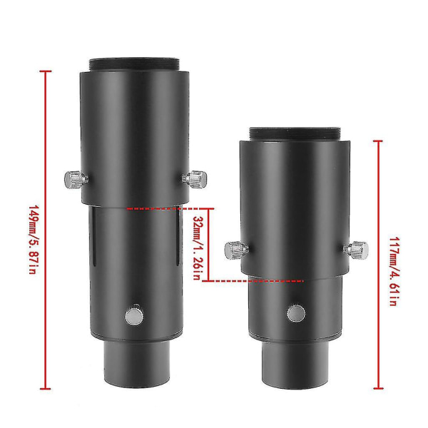 1,25 tommers variabel projeksjonsadapter for DSLR-kamera, teleskop, okulartilbehør for astronomisk fotografering
