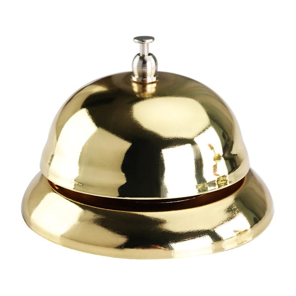 Golden hand button creative service bell restaurant call bell customer reception bell (8.00X8.00X5.50CM, gold)