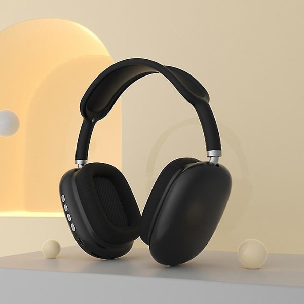 Uusi P9-max Tws Bluetooth -kuulokkeet langattomat päähän kiinnitettävät kuulokesubwoofer AQC (1 kpl, musta)
