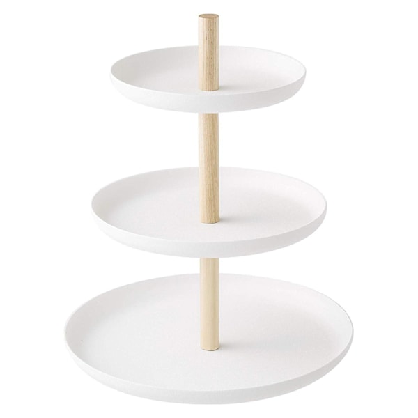 3-vånings kakställ serveringsbricka fruktfat elegant bröllopstårta hållare trä metall ostbricka