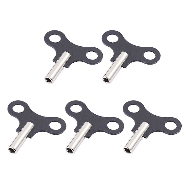 5-pack träklocknyckel i metall, klocknyckel i trä, verktyg för uppdragning av schweiziska klockor, svart (5,20 x 5,00 x 0,47 cm, svart)