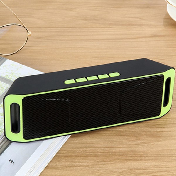 Bärbara Bluetooth-högtalare, trådlös högtalare med högt stereoljud, utomhushögtalare, djup bas (grön)