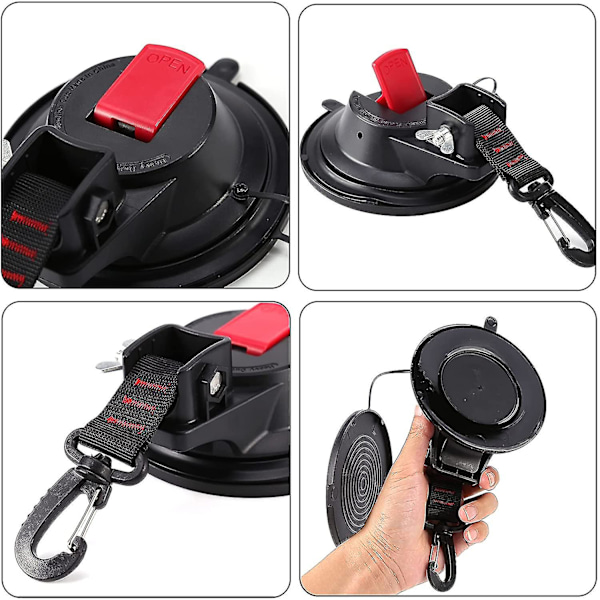 Sugkopp Camping Set, Sugkoppar Ankare Sugkrokar Extra Stark - Bilspännare Multifunktionell Sug(1st-svart)