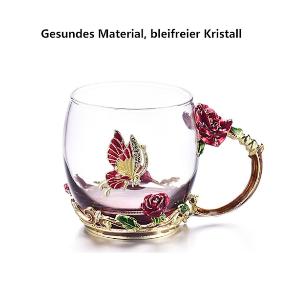 Gaver til mor, kvinder, mors dag, glas kaffekrus med emalje (350 ml, blå)