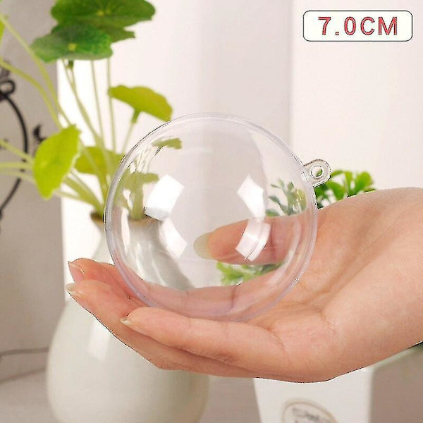 5 st 4/5/6/7/8 cm Öppen Plast Genomskinlig Kula Prydnad Present Box（7 cm）