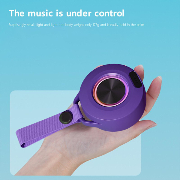 Bärbar trådlös Bluetooth-högtalare Bärbar högtalare med färgad Bluetooth 5.0 Special Holiday Gift（Lila）