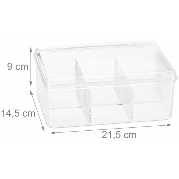 relaxdays 2 x transparent teburk med 6 fack