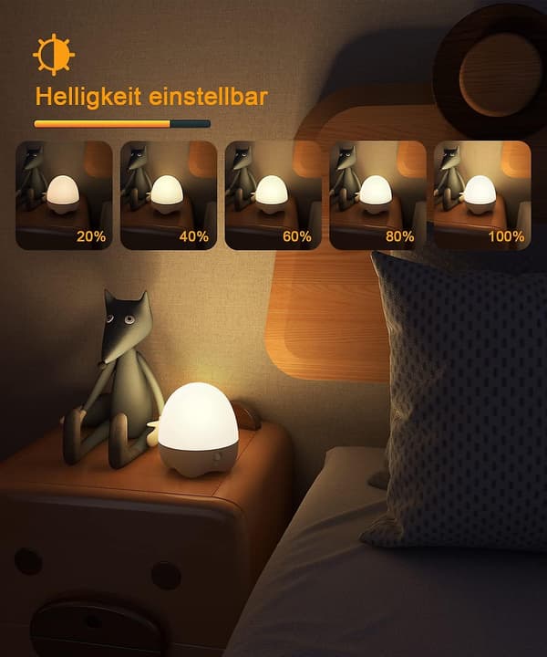 Nattlys med bevegelsessensor, Lyridz dimbar LED-sengelampe, berøringsbordlampe, timer Rgb
