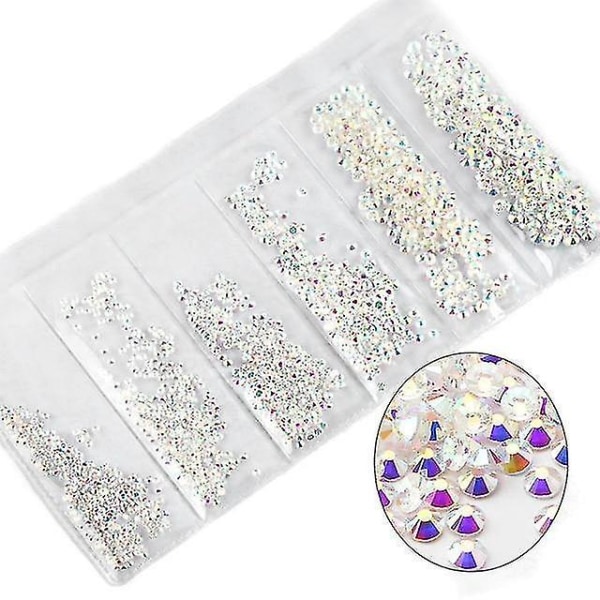 Gjennomsiktig AB Multi størrelse Glass Rhinestones For Nails Art Telefonvesker Klærdekorasjoner