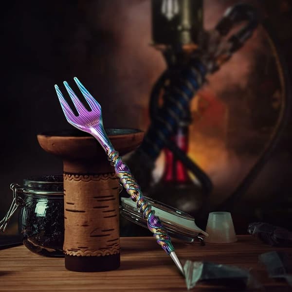 Hookah Fork Punch med skyddande lock Hookah tillbehör för Hookah Building Funnel Head (Rainbow)