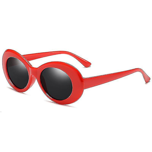 Coole Nirvana Kurt Cobain Style Clout Sonnenbrille, Weiß（Rot）