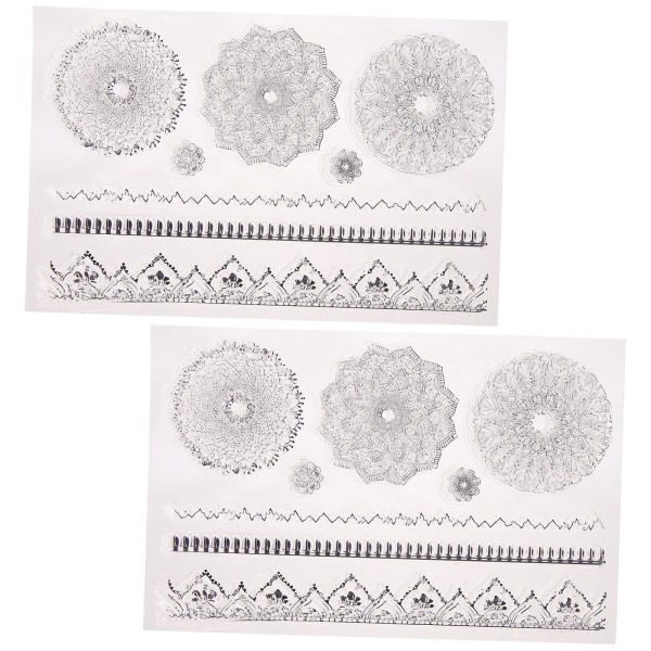 2 pakke små klare frimærker Scrapbog Mandala stempler DIY Craft Seal Party Supplies (16X11X0.1cm, som vist på billedet)