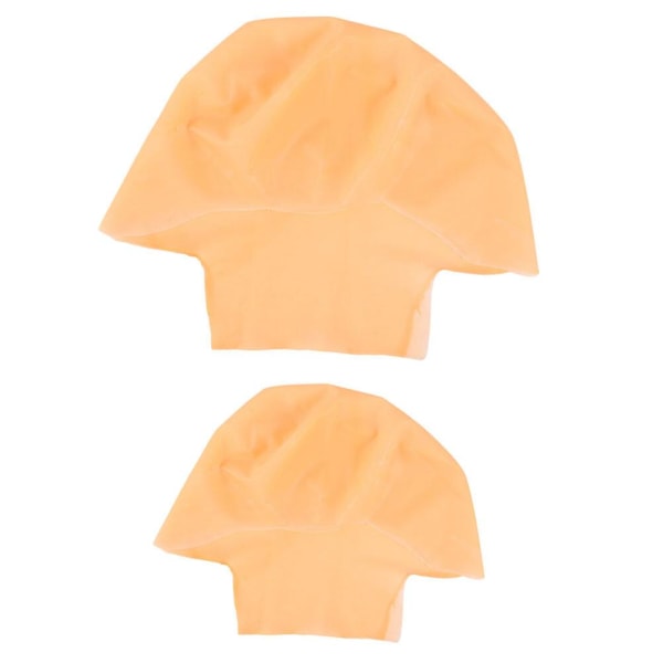 2-paks slitesterk sminkeparykk lateks skallet hatt tilbehør til voksen munkekostyme (29.00X18.00X0.20CM, som vist på bildet)