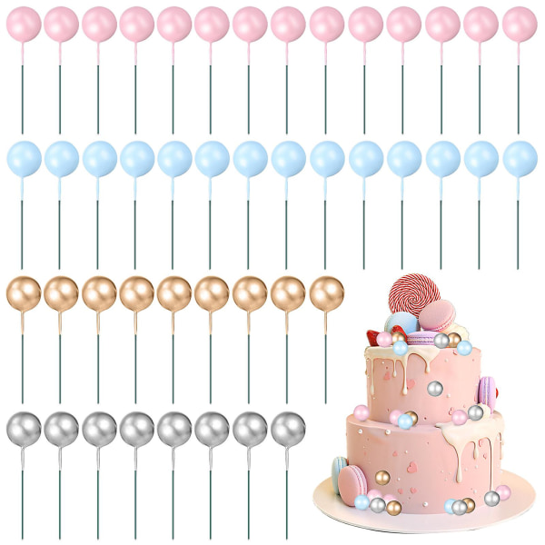 80 stykker ball kake dekorasjon kake dekorasjon innsats kake plukke kake dekorasjon (8.00X2.00X2.00CM, som vist på bildet)
