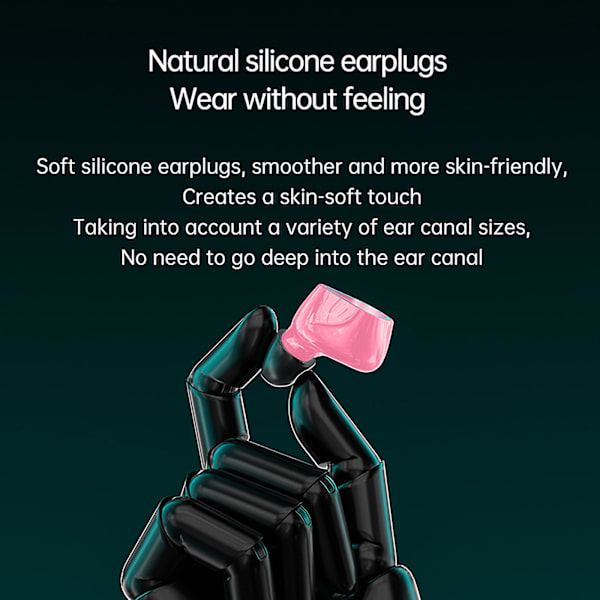 Digital Display Stor Kapacitet Bluetooth 5.2 Trådlösa Hörlurar-S Sport In Ear Intelligent Brusreducerande Hörlurar Med LED Ficklampa 20240806（Rosa）