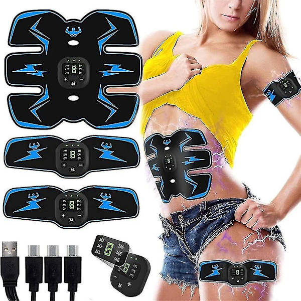 Ems Muskelstimuleringsbälte Elektrisk Abs Stimulator Tränare Abdominal Tränare Toning Bälten Fitness Gym Träning