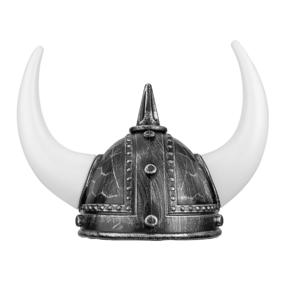 Dekorert hornhjelm Viking-stil hodeplagg maskerade voksenkostyme (30X26 cm, assorterte farger 2)
